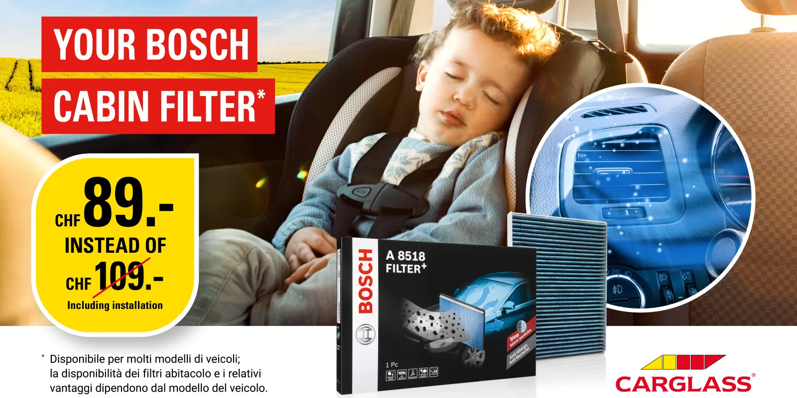Cabin filter Bosch promo