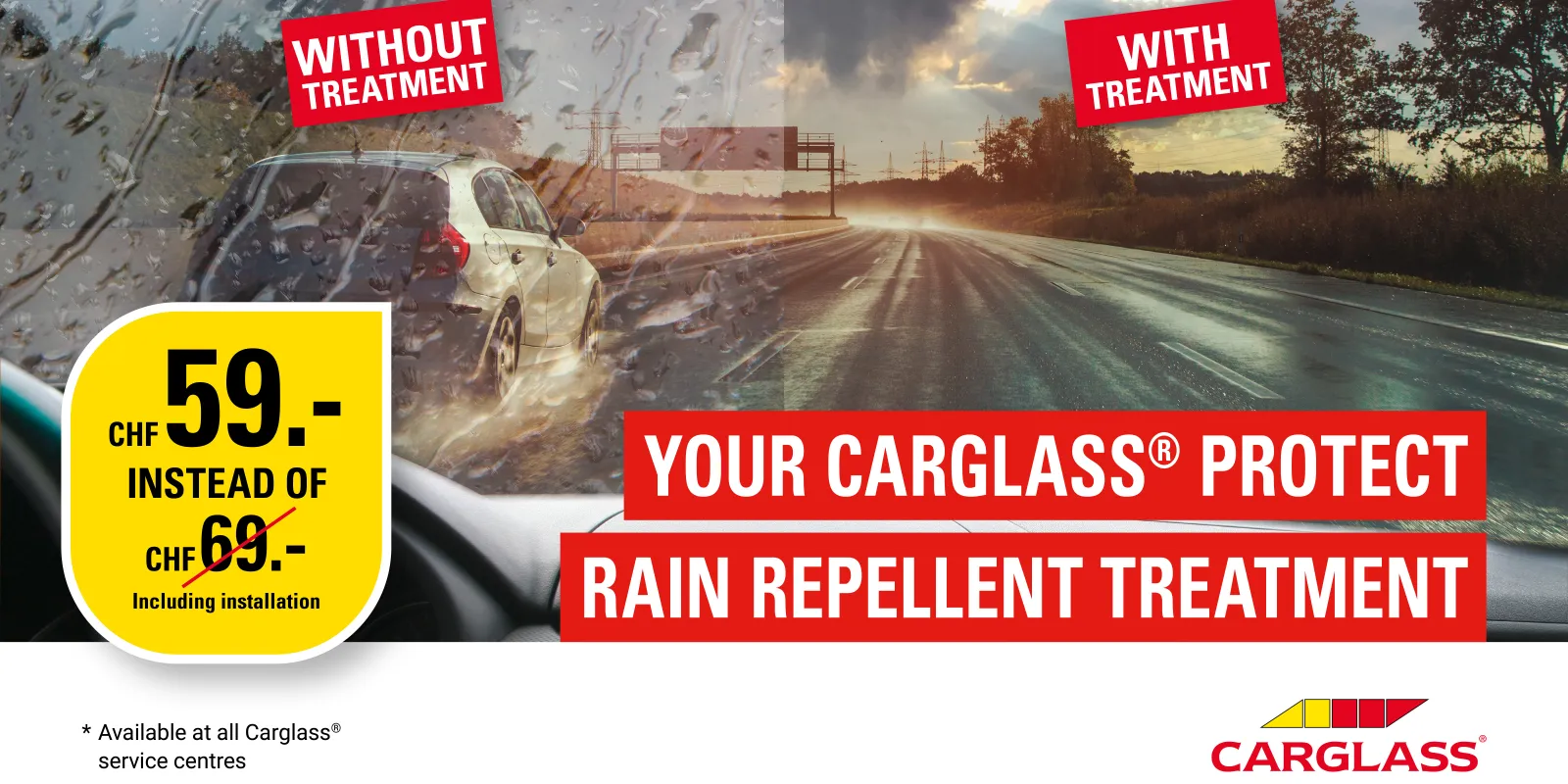 Rain repellent treatment promo